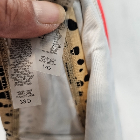 Victoria's‎ Secret 2 Piece Bikini Cheetah Print Orange Colorblock Size 38D A109 - Picture 9 of 11